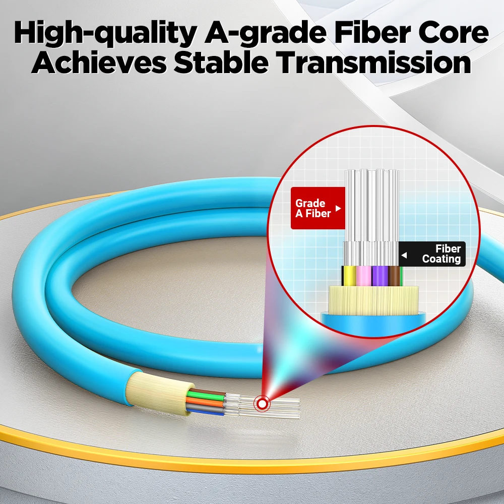 Волоконно-оптические косички AMPCOM 12-волоконные многорежимные LC OM4 50/125 мкм LSZH UPC для