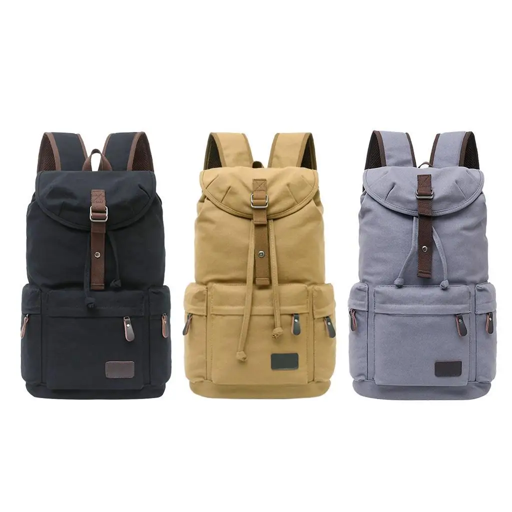 

Large Durable Canvas Rucksack Backpack Laptop Satchel Outdoors Bag - 3 Colors