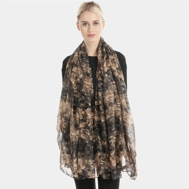 Винтажный Мозаичный Шарф С Геометрическим Принтом 180 См X 90 Женский