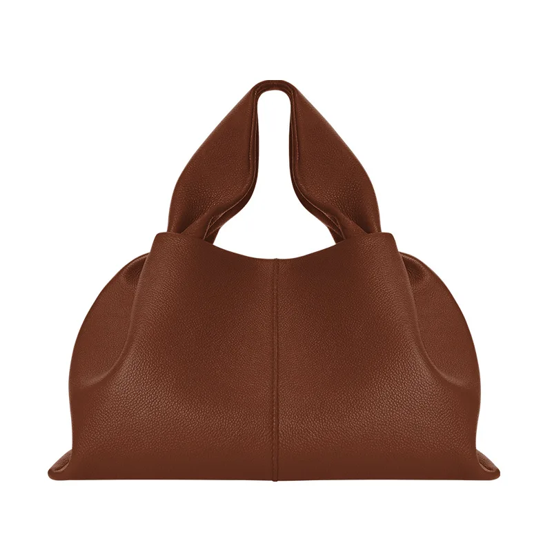 

2022 New Ins Chic Dumpling Cloud Hobo Bags Large Earth Tones Solid Color 100% Genuine Leather Women Handbag Luxury Shoulder Bag