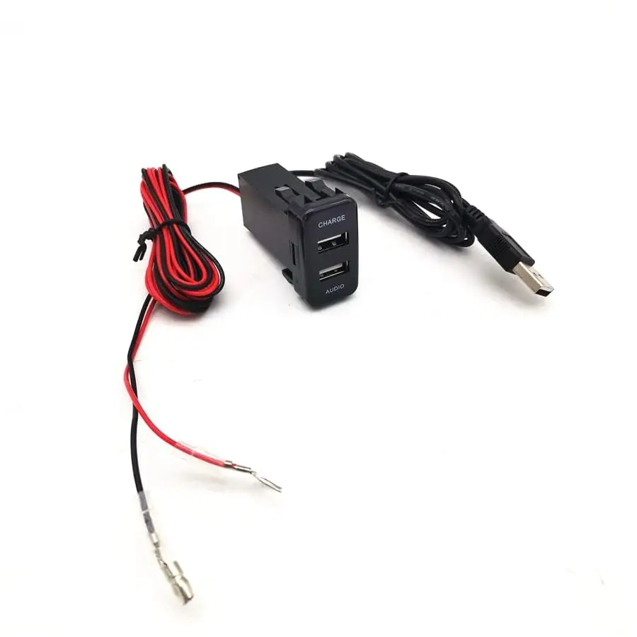 Фото Двойной USB-разъем для зарядного устройства, аудиоадаптер для Toyota 4runner Highlander Fj Cruiser №3