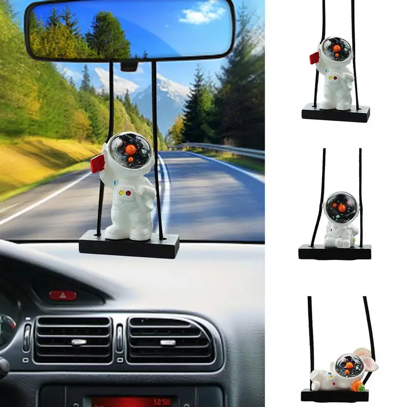 

Astronaut Car Hanging Decorations Cute Swinging Spaceman Vehicle Pendants Auto Rear View Mirror Ornaments Car Accessories