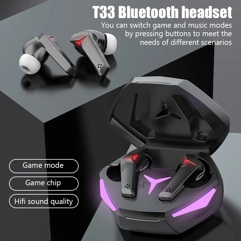

TWS-наушники T33 игровые с микрофоном и поддержкой Bluetooth
