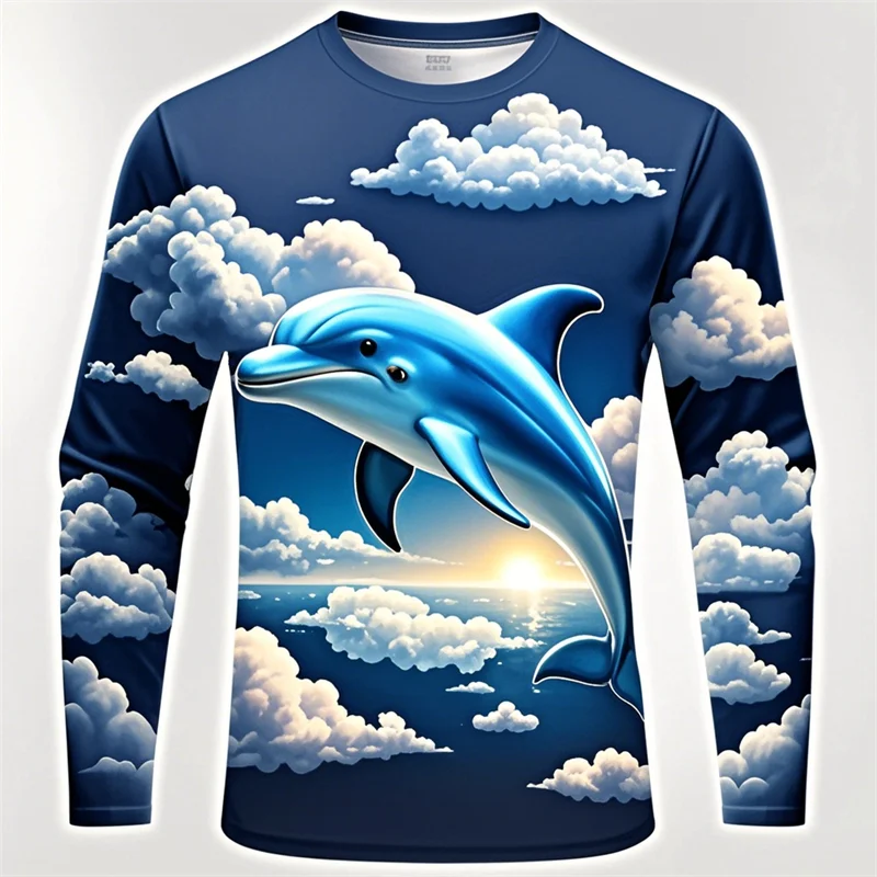 3D-печать новейшая повседневная мужская футболка с круглым вырезом и длинными