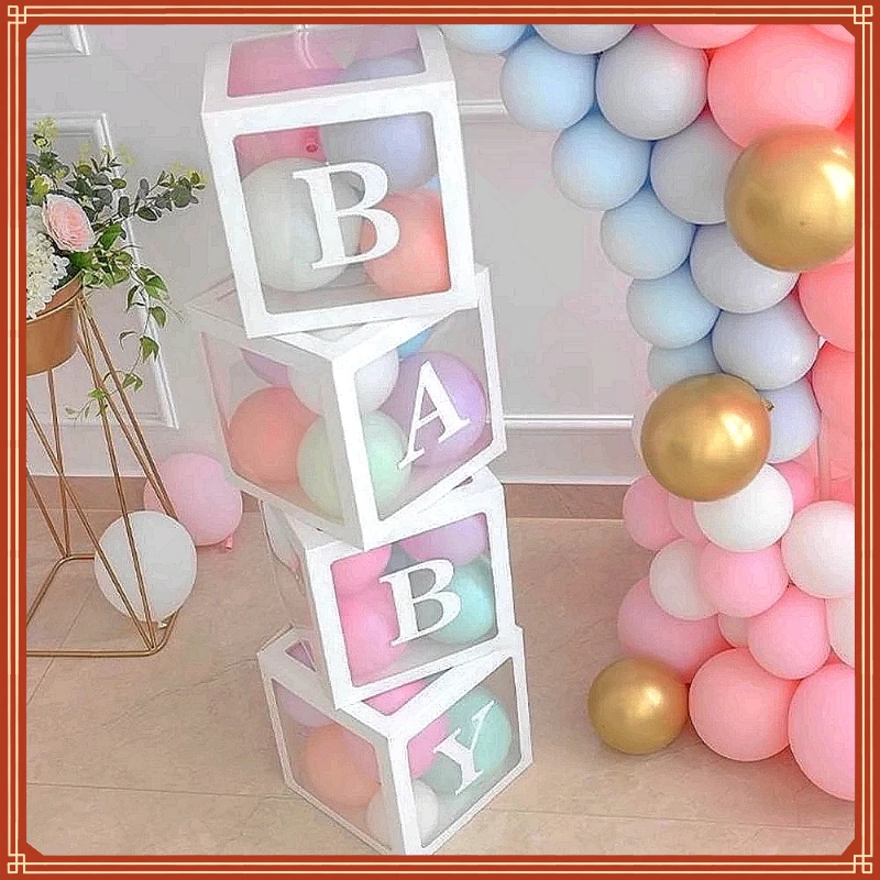 

New in 2022 Shower Decoration Boy Girl Transparent Balloon Box Letter Frist 1st Birthday Wedding Party Docoration Gender Reveal