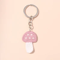 new cute mushroom keychains souvenir gifts for women men handbag pendants car key ring diy handmade jewelry accessories