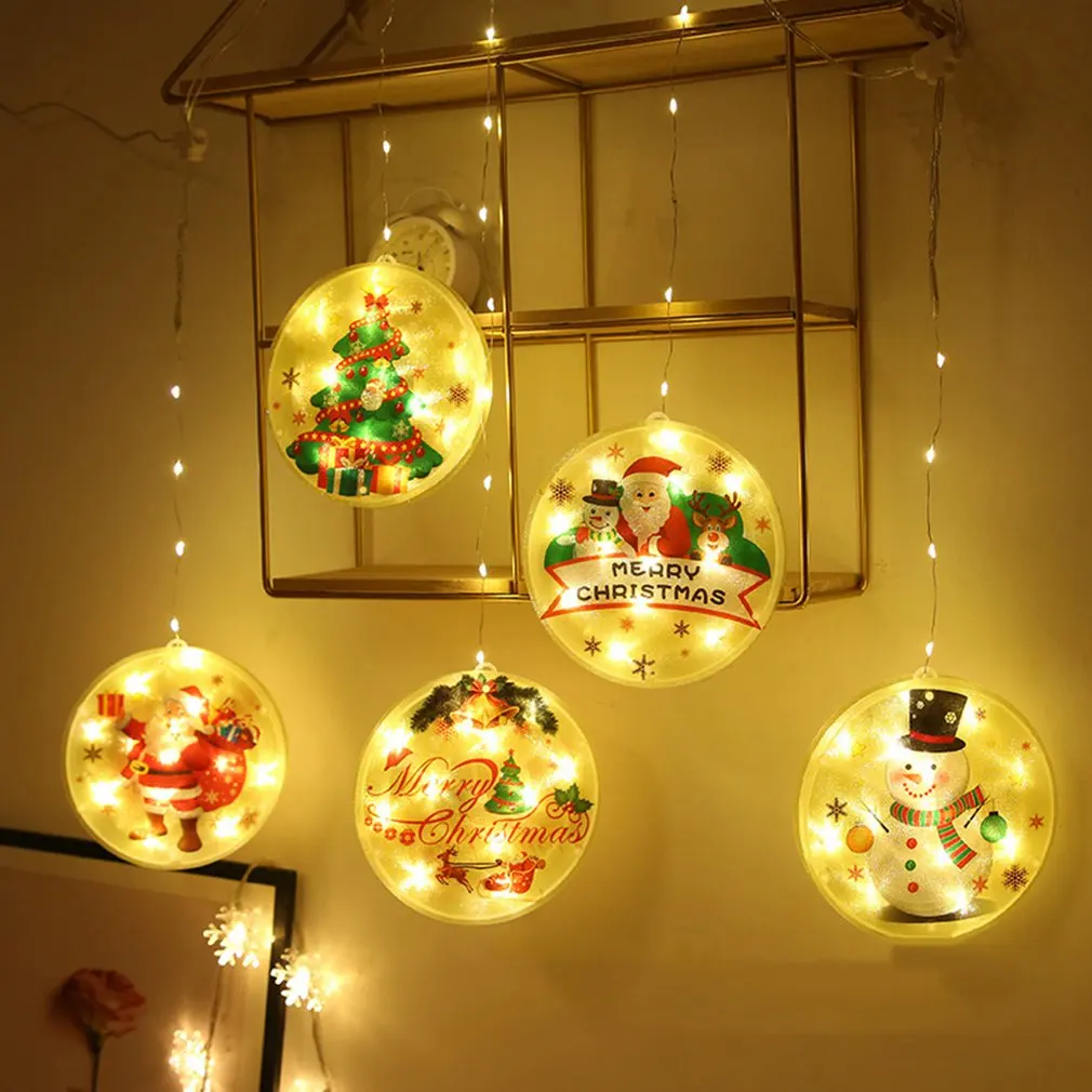 LED Sucker String Light Christmas Decorations for Home Hanging Garland Tree Ornaments Noel Navidad 2022 New Year Gift | Дом и сад