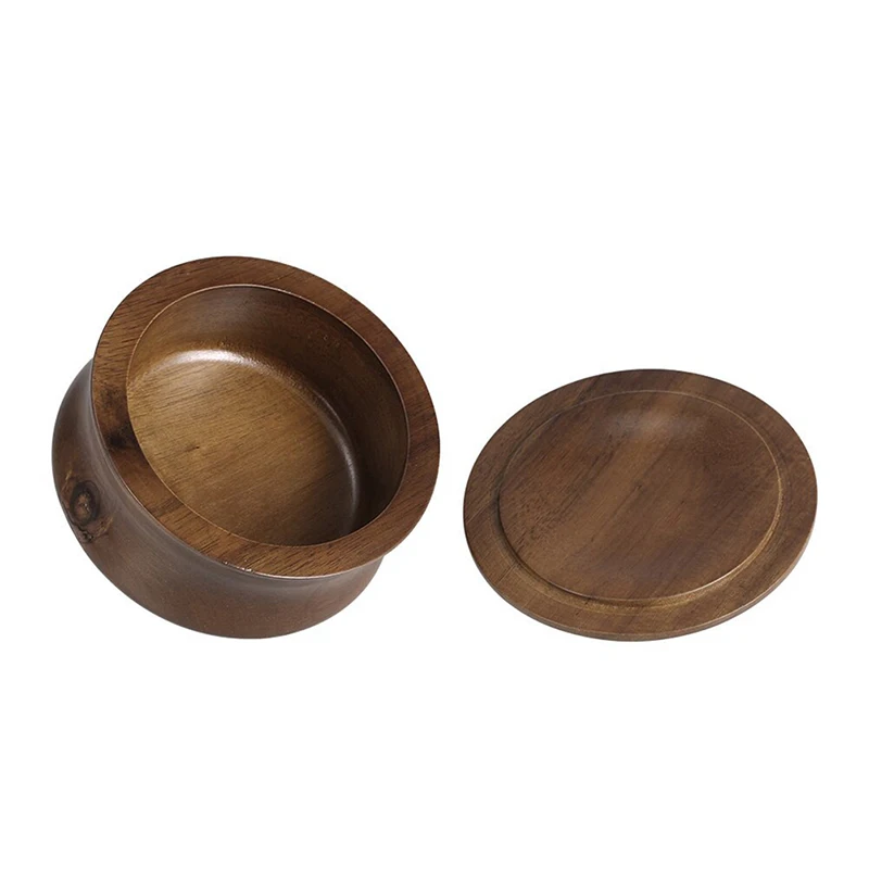 

Wooden Shaving Soap Bowl Cup Mug Tools Natural For Man Shaver Razor Cleansing Foam Round