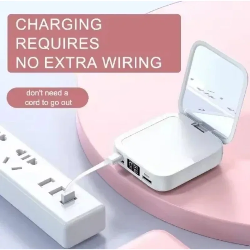 Внешний мини-аккумулятор 20000 мАч зеркало для макияжа портативное зарядное