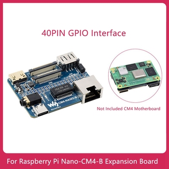 Waveshare For Raspberry Nano-CM4-B Expansion Board For Compute Module 4 Lite / EMMC Bottom Plate 40Pin GPIO Interface