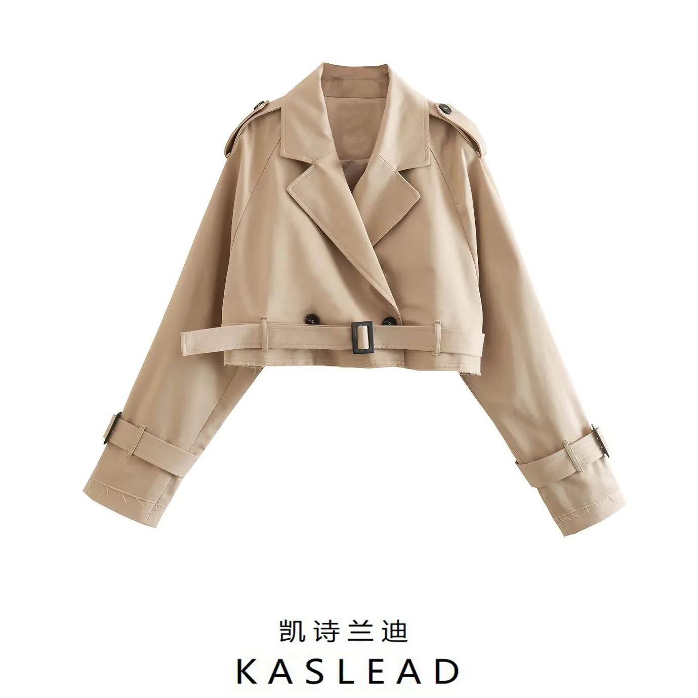 

2023 Spring New Women's Fashion Matching Belt Long Sleeve Casual Windbreaker Coat