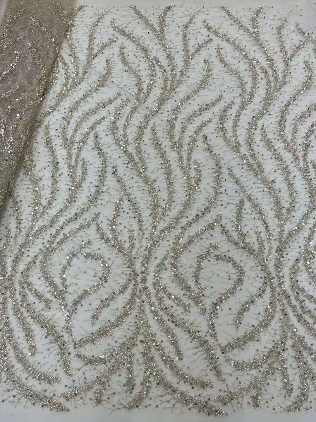 Роскошная зеленая африканская кружевная ткань из бисера тюль для невесты сетка