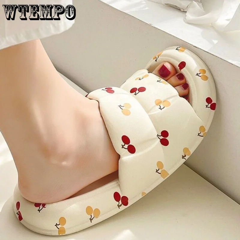 WTEMPO Women Slippers Summer Slide Cartoon Shoes Outdoor Ladies Soft Thick Soled Non-slip Pool Indoor Home Slippers Dropshipping
