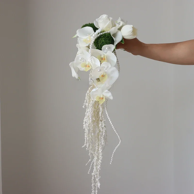 Towoo белая и зеленая серия свежий водопад с имитацией цветка Фаленопсис невесты