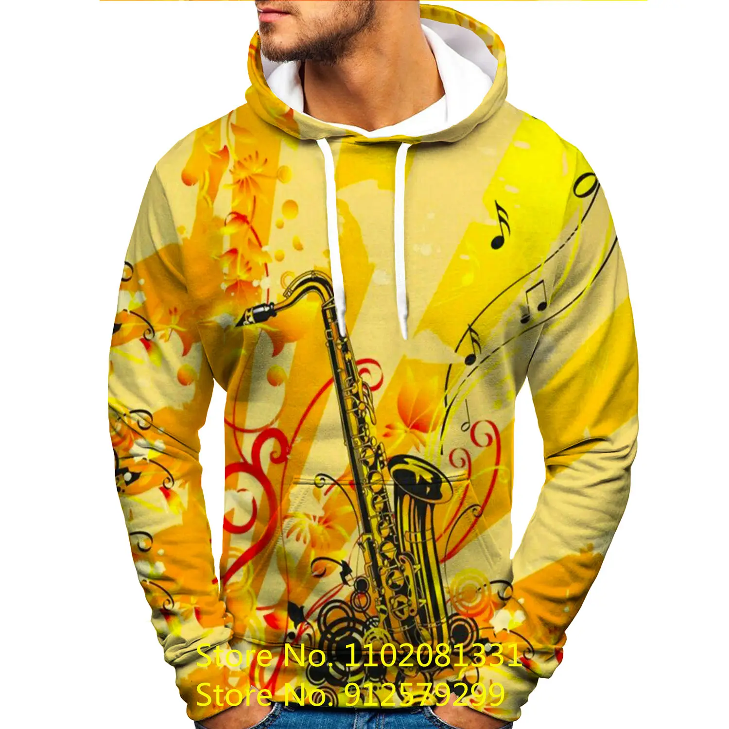 Fashion Autumn Musical Note Hoodies 2022 Rock Music 3D Printed Mens Sweatshirt Unisex Pullover Casual Jacket