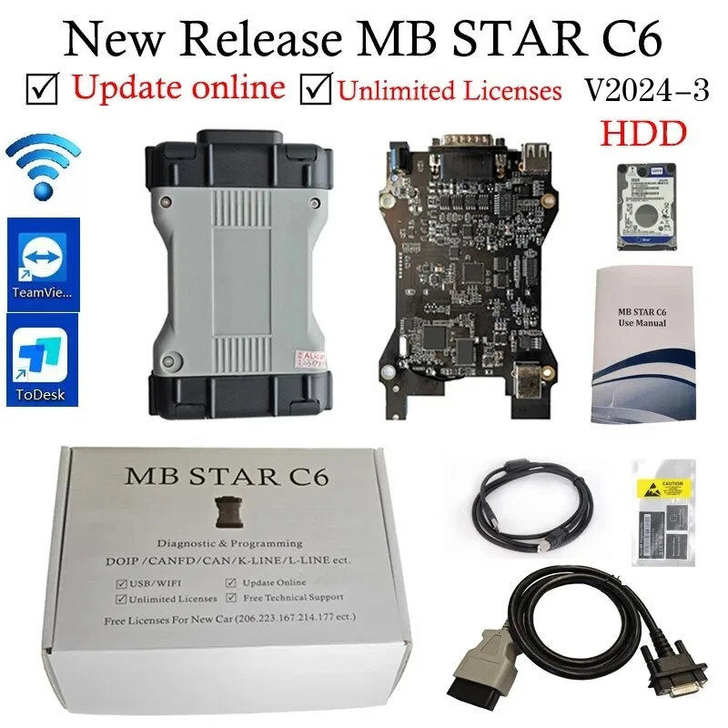 Фото MB STAR C6 DOIP WIFI для Mercedes-Benz прибор для диагностики неисправностей автомобиля V2024.03 диагностическое программное обеспечение диагностический инструмент №1