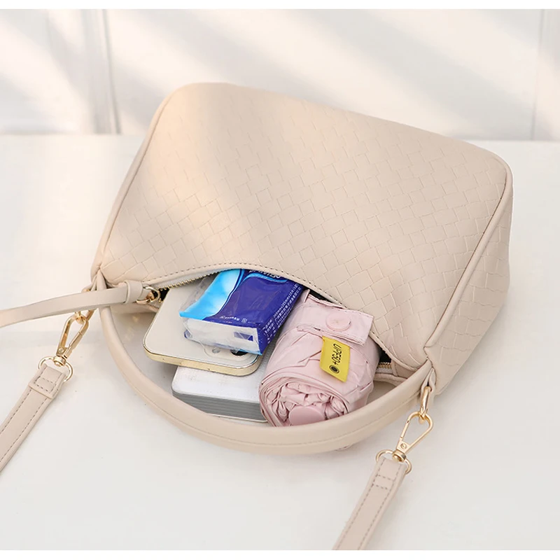 Women's Small Solid Color PU Leather Shoulder Crossbody Saddle Bags for Women 2023 Designer Handbag Trend Female Armpit Bag