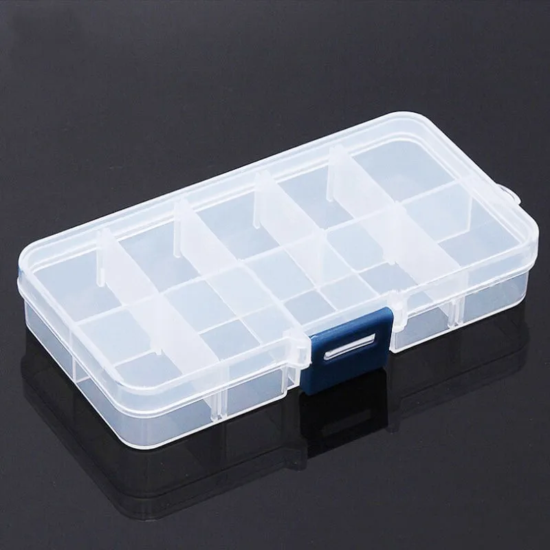 

1 Pc Plastic Nail Storage Box for Manicure Design Fashion 10 Grid Rhinestone Jewelry Nails Case Accessories for Art Decoration