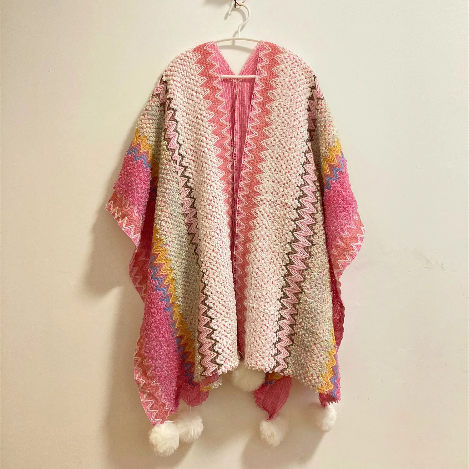 

Travel Essential - Women's Poncho: Soft Knitted Stripe Tassel Cardigan Cape, Ethnic Style Shawl Coat Dropship
