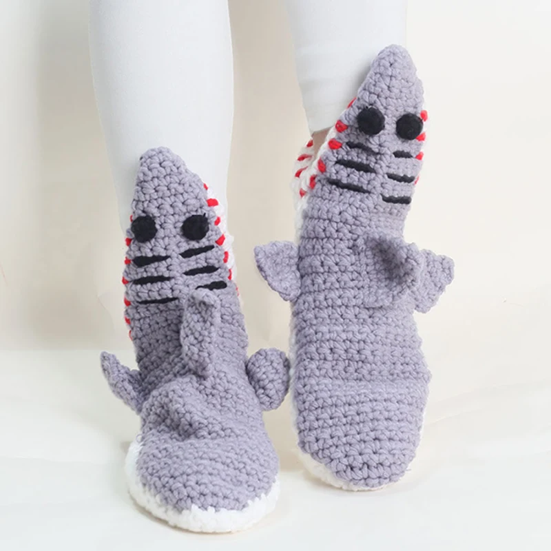 Christmas Knitted Warm Socks Crocodile Shark Knitted Socks Creative Floor Animal Sock Cute Hosiery Home Winter Warm Accessories