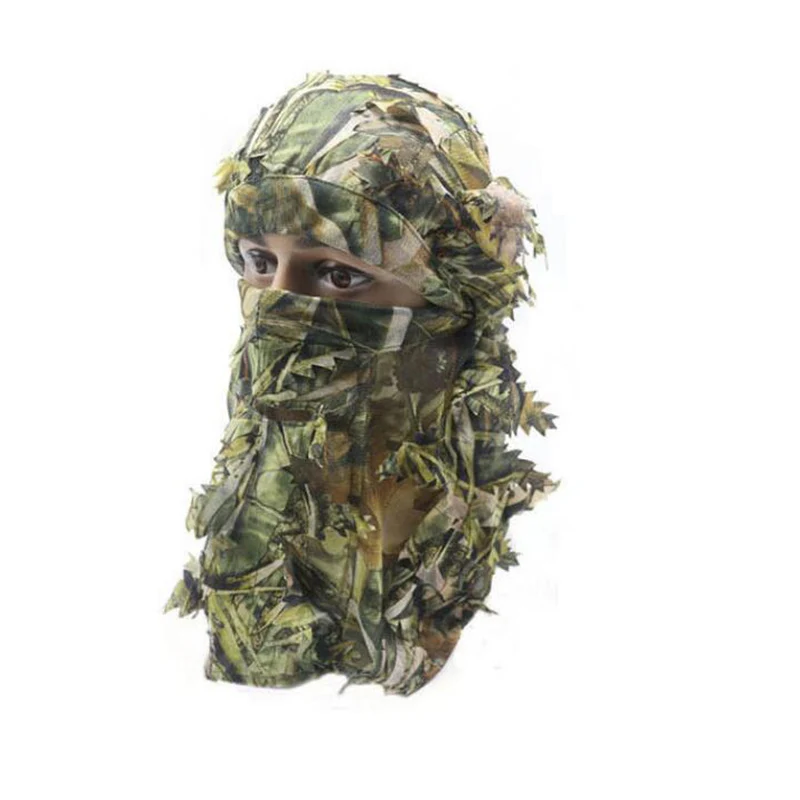 Маска-маска лицевая камуфляжная в виде листьев для пейнтбола