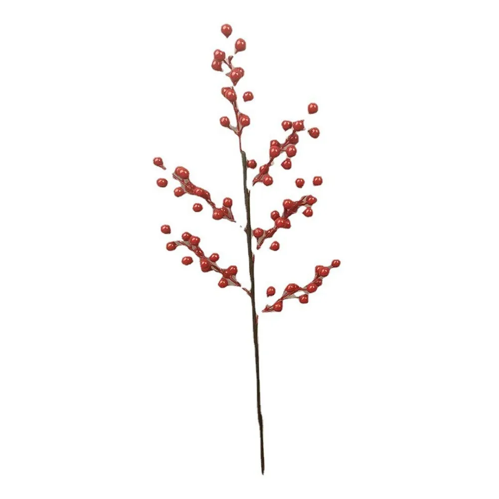 

1* Artificial Red Berry Stems Holly For Christmas Tree Decorations 50cm Each Bunch Have 3/4/5/6 Branches