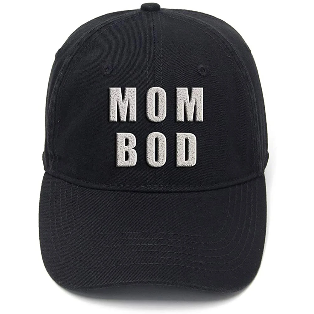 

Lyprerazy Mom BOD Washed Cotton Adjustable Men Women Unisex Hip Hop Cool Flock Printing Baseball Cap