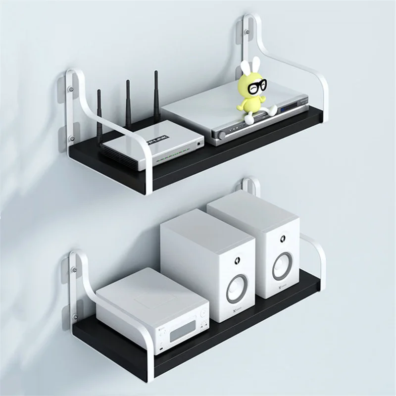 

Punch-Free Router Rack Wall-mounted Living Room TV WIFI Tray Multifunction Storage Rack Organization Wall Drop Shopping K074