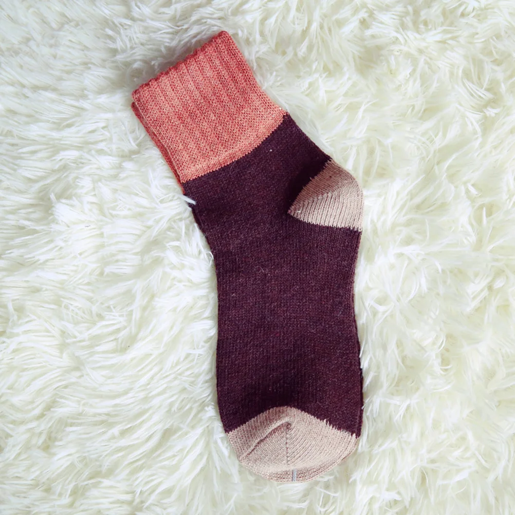 

5 Pairs of Ankle Highs Socks Color Matching Sock stockings Autumn Winter Wool Socks Free Size for Women Girls Mixed Pattern