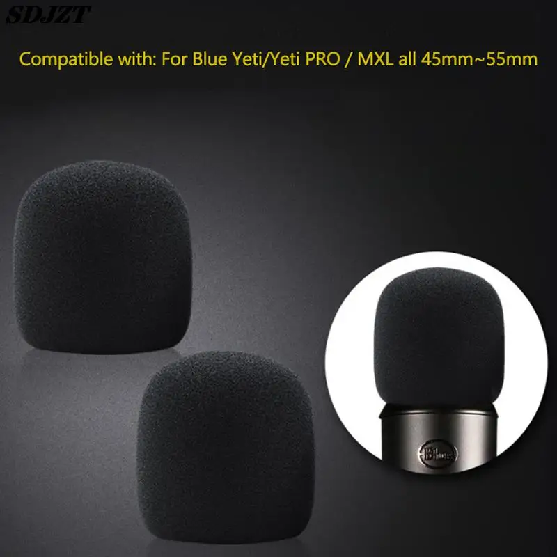 

1PC Black Microphone Foam Cover Filter Windscreen Sponge Cover Replacement For Blue Yeti Pro Mic
