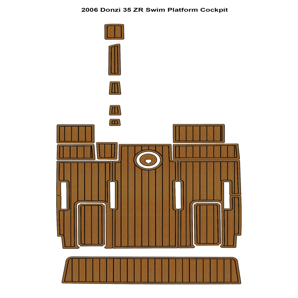 2006 Donzi 35 ZR Плавательная платформа Кокпит Pad Лодка EVA Тиковая палуба Напольный