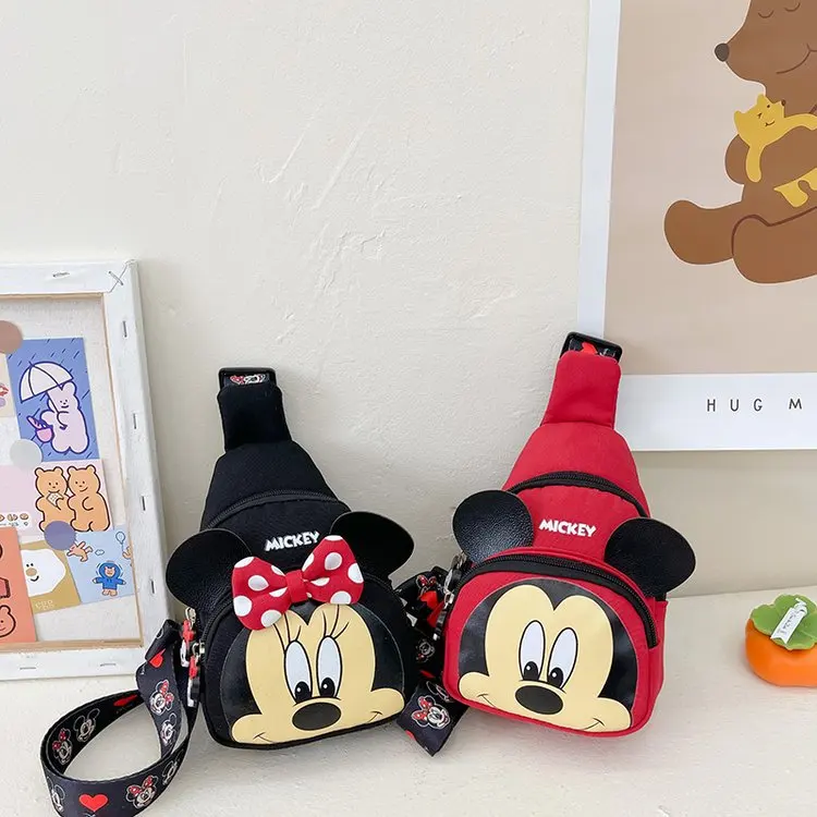 Children's Bag Messenger Bag Girls Travel Small Backpack Cartoon Cute Mickey Mouse Chest Bag Boy Outdoor Travel Shoulder Bags