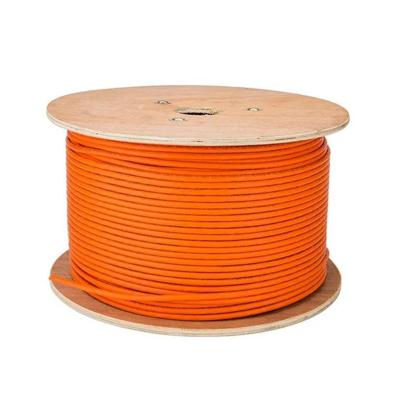 

Ethernet Cable Cat 7 50m Network Wire LSZH 10G 600MHz Orange Cat7 SFTP Installation RJ45 23AWG 0.57mm Copper Double Shield