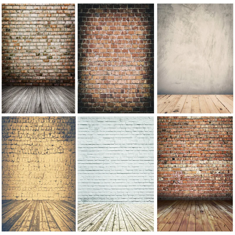 

SHUOZHIKE Art Fabric Vintage Brick Wall Wooden Floor Photography Backdrops Photo Background Studio PropYXZQ-02