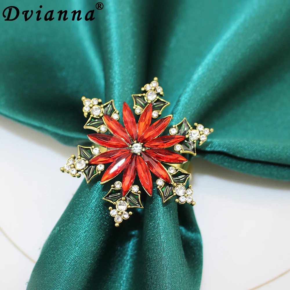 

6Pcs Christmas Napkin Rings Wedding Napkin Holder for Christmas Thanksgiving Holiday Party Home Dinning Table Decoration HWC195