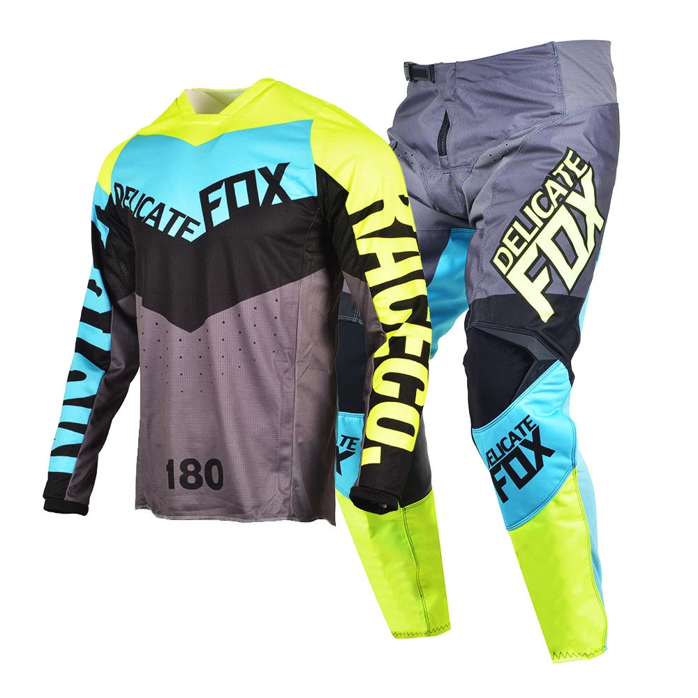 MX Racing Offroad Motocross Green Jersey Pants Combo 180 Trice Dirt Bike Cross Country Downhill MTB DH UTV Enduro Gear Set