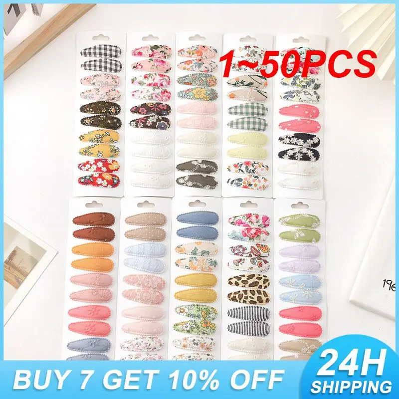 

1~50PCS Children's Bangs Clip Color Fabric Art Hair Accessories Headwear Children's Bangs Single Card Opp Bag Hairpin/side Clip