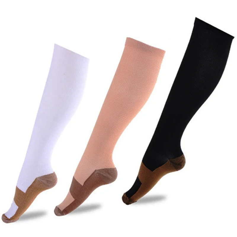 

Copper Fiber Compression Socks Men Women Outdoor Sports Fashion Simple In Tube Socks Happy Funny Trend Nylon Compression Socks