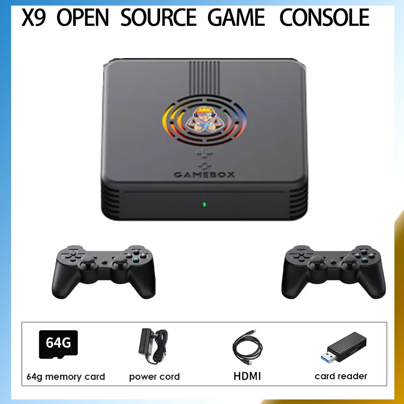 

New 64G/128G X9 Magic Box Open Source Game Console 4K HD Game Console 3D 10000 Game Retro Wireless Controller Children's Gift