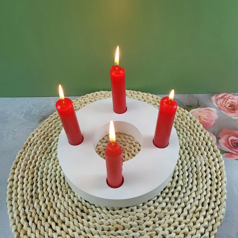 Круглые формы для подсвечников с 4 отверстиями DIY X3UC