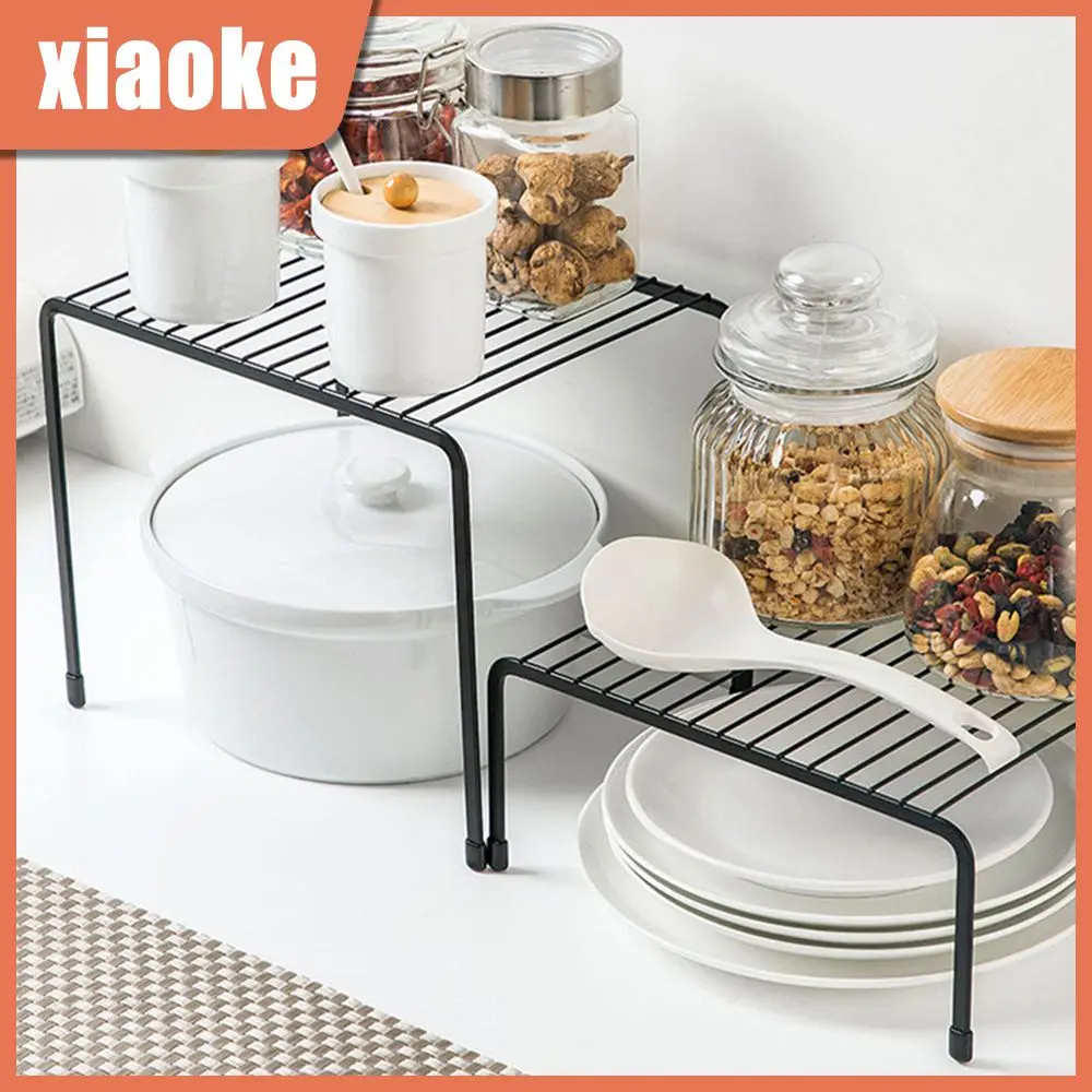

Kitchen Organizer Rack Dish Drying Anti Slip Storage Rack Kitchen Single Layer Closet Shelf Household Storage Supplies Shelves
