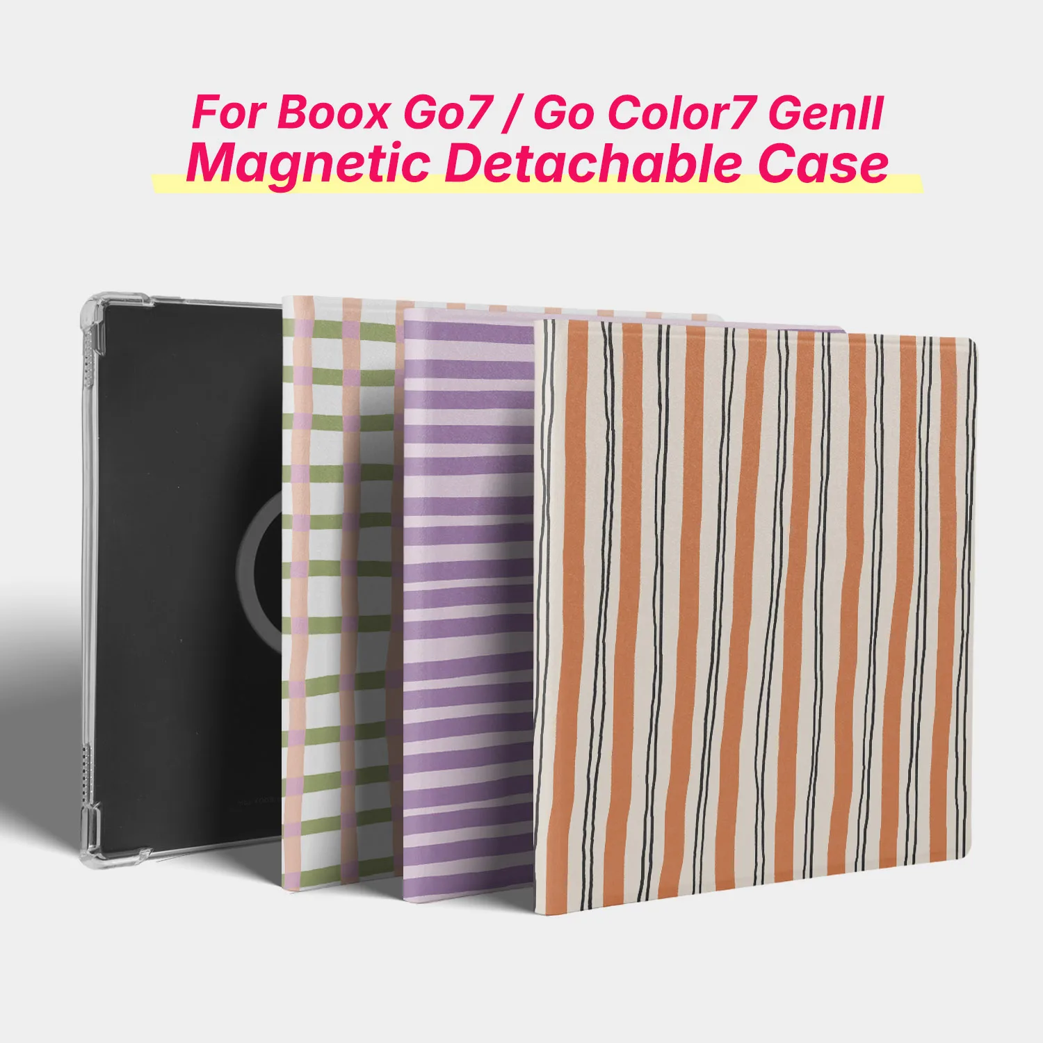 Фото Чехол Murmole Classic Stripe подходит для Boox Go7, Go Color7 GenII, Go Color7, Leaf3, Leaf2, 7-дюймовый съемный умный чехол-книжка из ТПУ. №1