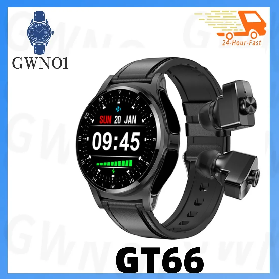 

New Original GT66 Smartwatch 2-in-1 Wireless Headset 1.39'' HD Large Screen Bluetooth Dialling Call NFC TWS Headset Smartwatch