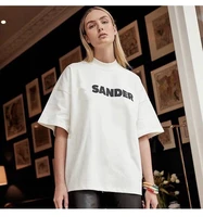 brand jil sander loose 100 cotton unisex tshirt short sleev round collar oversized t shirt for man and woman tops women 2022