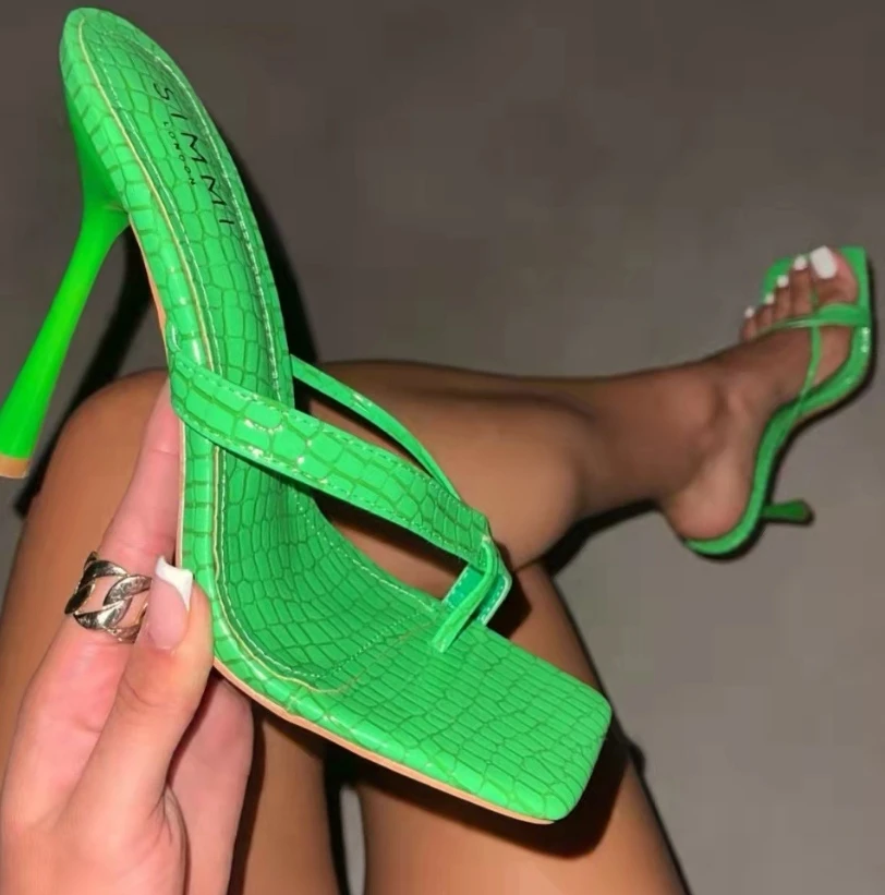 

Summer Thin Heels Clip Toe High-Heeled Sandals For Women Fashion Casual Flip Flops Elegant Women's High Heels Ladies Party Shoes