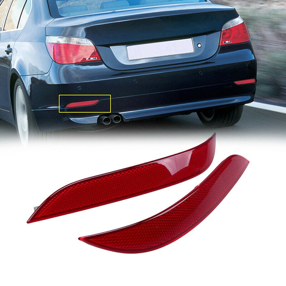 

2pcs Car Rear Bumper Reflector Light For BMW E60 525i 530i 535i 545i 550i 2003-2007 Rear Bumper Reflector Reflective Strip Light