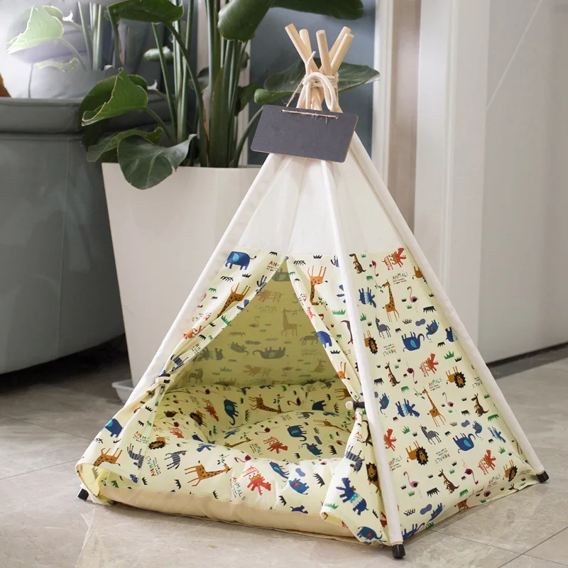 

Dog Tent Bed Indoor Kennel Canvas Cat Kennel Одежда Для Собак 강아지 겨울옷 테라리움 그릇 Dog Kennel Cat House Pet Supplies Pet Supplies