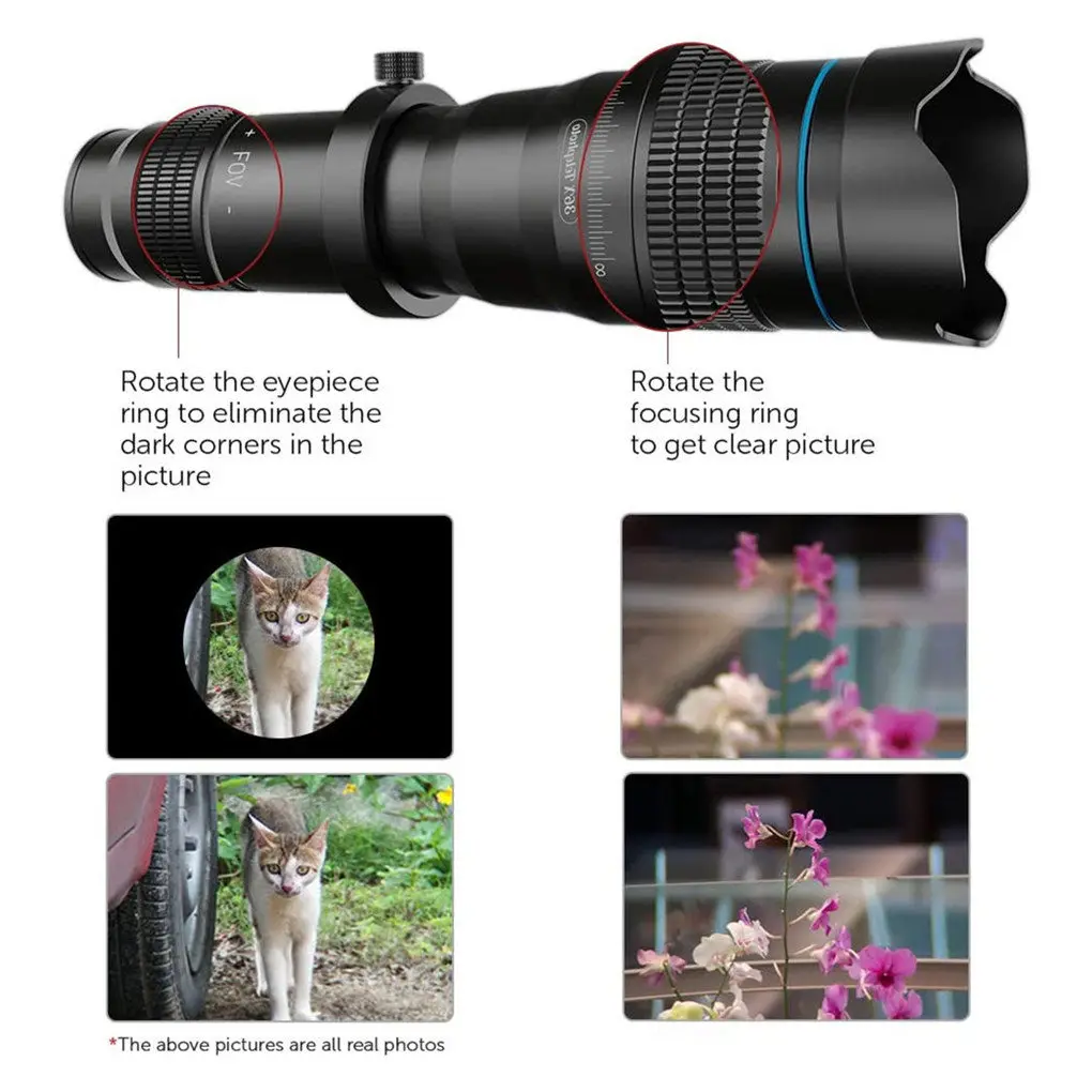 

Apexel 36X HD Telephoto Lens Dual Focus Adjustable Telescope Lens Telephone Camera Lens