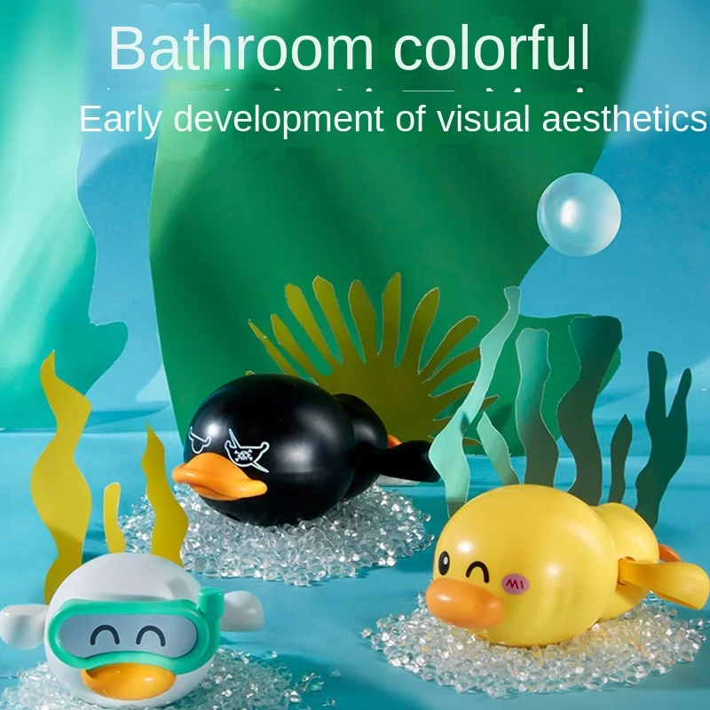 Cute Frogs Duck Baby Bath Toys for Kids Children Boys Girls Playing In The Water Bathroom Infant Clockwork Toys brinquedos
