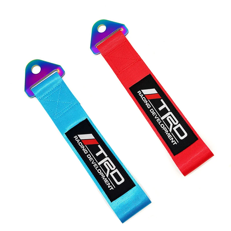 Автомобильный прицеп веревка темно-синяя семь красочных пряжек JDM модифицированная для Toyota Trd ремень для прицепа бампер передний бампер декоративная